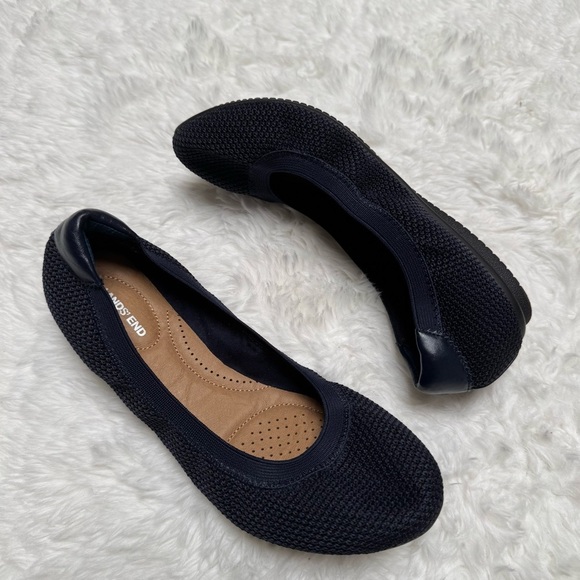 Lands’ End Navy Blue Ballet Flats Size 7 - Picture 3 of 10